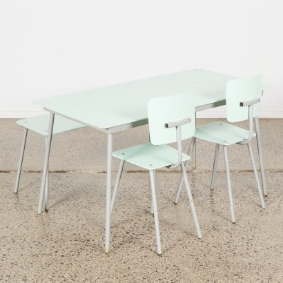 Blue Metal Children's Table Set