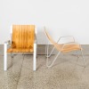 A Pair of Moulded Ply and Aluminium Armchairs - 2