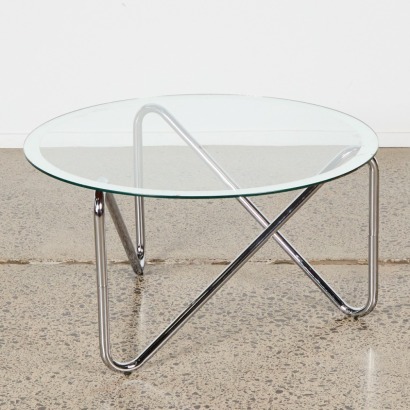 A Vintage Glass and Chrome Coffee Table, c. 1960s