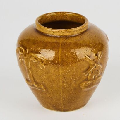 A Scarce Luke Adams Vase With Harvest Decoration