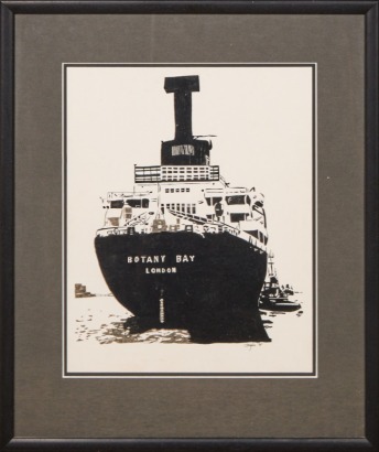 Original Framed Ink Artwork "Botany Bay" Artist unknown