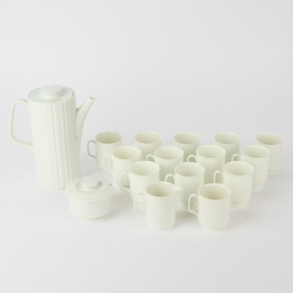 A Vintage 16 Piece Tapio Wirkkala For Rosenthal Studio Line White Porcelain Coffee Set