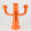 An Ursula Erkhart Orange Ceramic Candelabra