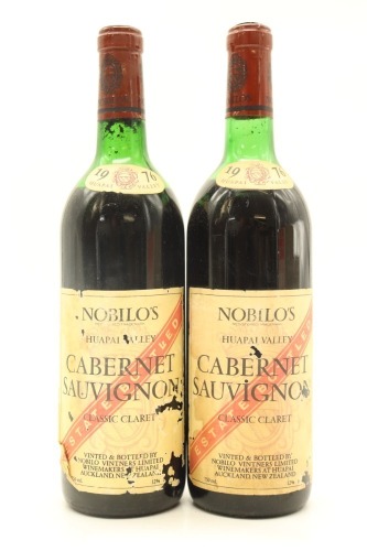 (2) 1976 Nobilo Huapai Valley Cabernet Sauvignon Classic Claret, Auckland (MS) (TOL)