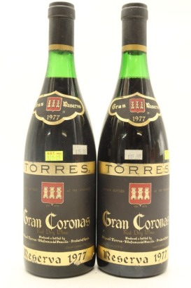 (2) 1977 Torres Gran Coronas Cabernet Sauvignon Reserva, Penedes