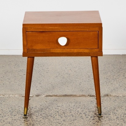 A Mid-Century Solid Mahogany Bedside Table
