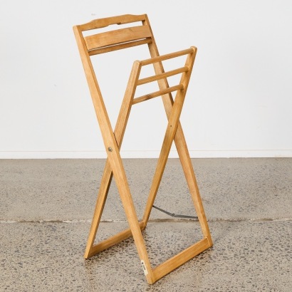 A Foldable Wooden Valet Stand