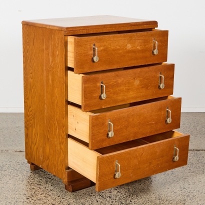 A Solid Oak Art Deco Set of Drawers