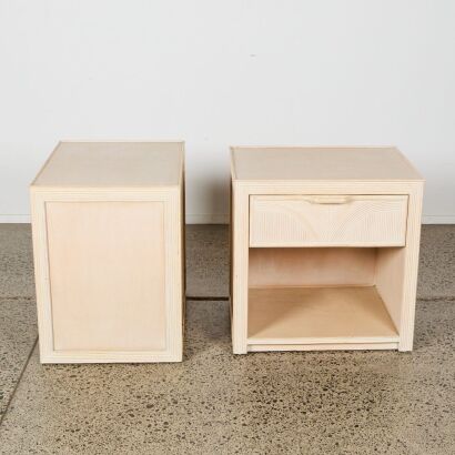 A Pair of Whitewashed Bedside Cabinets