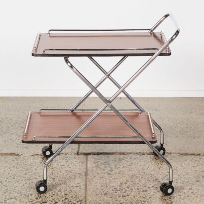 A Mid Century Folding Drinks Trolley By Rodroc, Whanganui