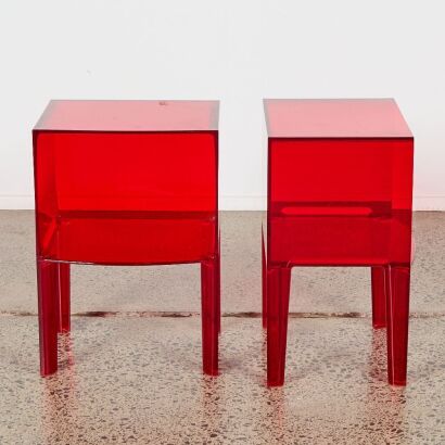 A Pair of Kartell Ghost Buster Side Tables By Philippe Starck