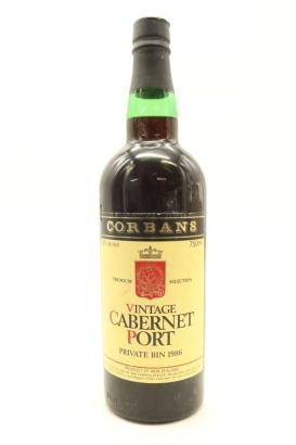 (1) 1986 Corbans Vintage Cabernet Port, New Zealand, 18% ABV