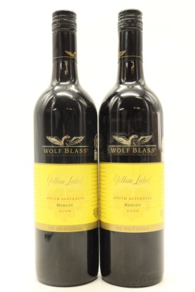 (2) 2009 Wolf Blass Yellow Label Merlot, South Australia
