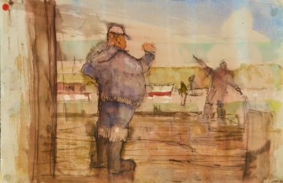 ARTHUR BRISCOE Fisherman, Unframed