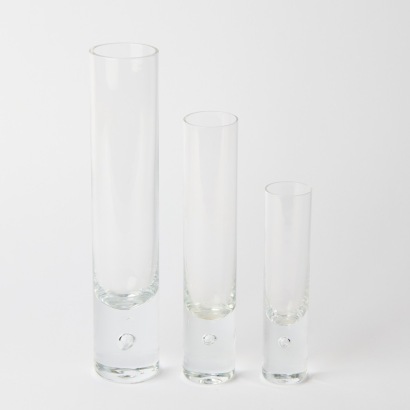 Three 1970s Glass Bud Vases