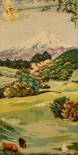 A Feltex Picture Rug of 'Mt. Egmont'