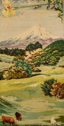A Feltex Picture Rug of 'Mt. Egmont'