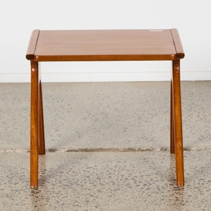 A Mid-Century Mahogany Scissor Leg Side Table