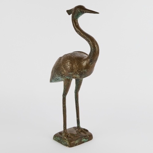 A Tall Bronze Crane