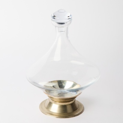 An Orbit Wine Decanter with Silver Plate stand