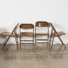 A Set of Four Lyon Aurora Machine Age Folding Metal Chairs - 2