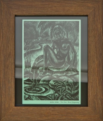 A Rona Dyer &ldquo;The Pool&rdquo; Wood Engraving on Coloured Rice Paper