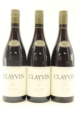 (3) 2016 TWR Te Whare Ra Clayvin Vineyard Pinot Noir, Marlborough
