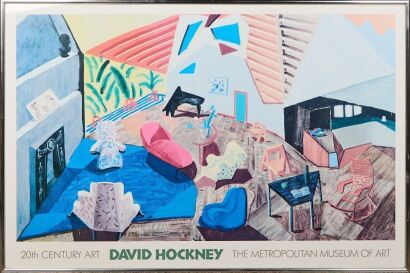 A David Hockney Print Framed By John Leech