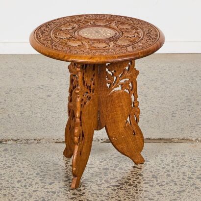 A Folding Indian Side Table, c.1970s