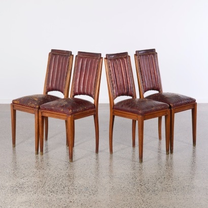 A Set of Four French Fluted Chairs c.1930s