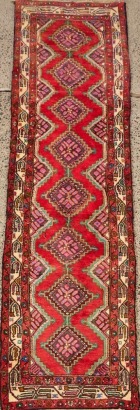 A Vintage Persian Hamedan Handknotted Wool Runner