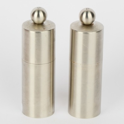 A Pair of Peugeot Ball Knob Stainless Steel Salt And Pepper Grinders