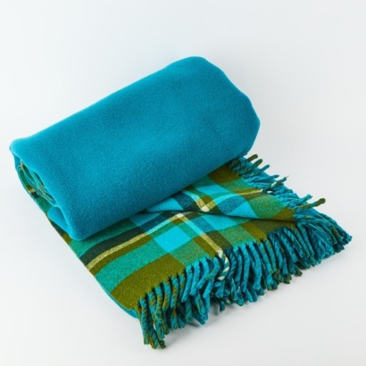 An Onehunga Woollen Mills "Green Tiki" Double Sided Vintage Blanket