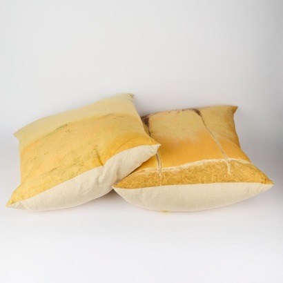 A Pair of Maison Levy Le Mirage Linen Cushions