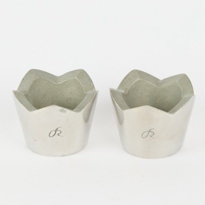A Pair of Stephane Rondell Cast Aluminium Egg Cups