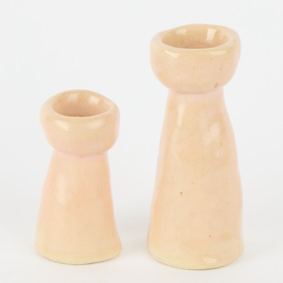 A Pair of Studio Pottery Candle Sticks
