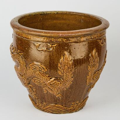 A Mid Size Salt Glazed Dragon Pot