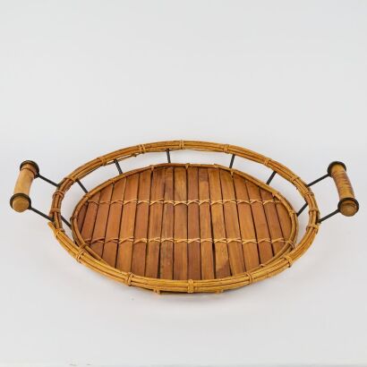 A Round Bamboo Tray