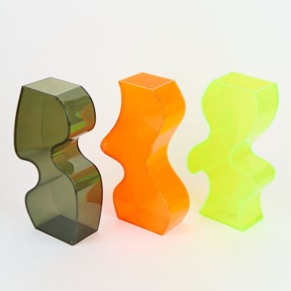 A Trio of Kareem Rashid Acrylic Vases For BoConcept