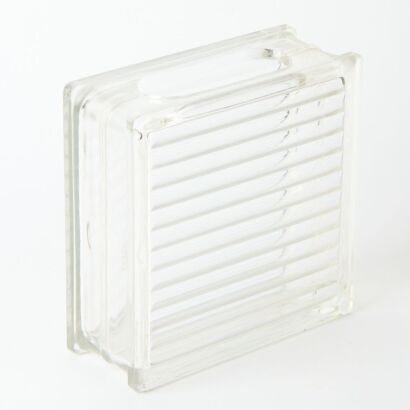 A Corrugated Glass Brick Vase