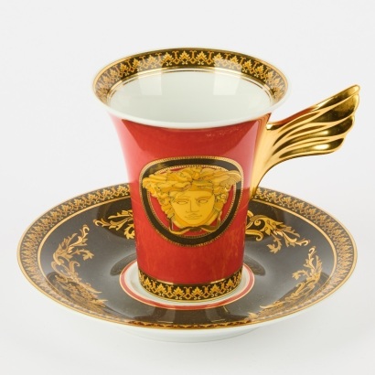 A Versace Demi Tasse Cup and Saucer