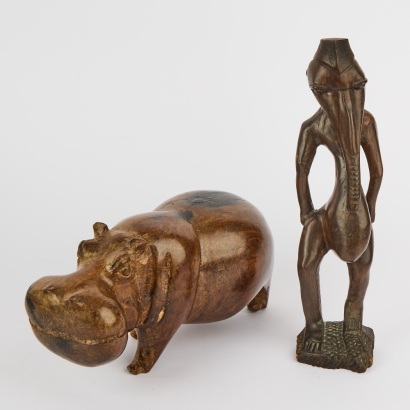 A Pair of African Hardwood Carvings