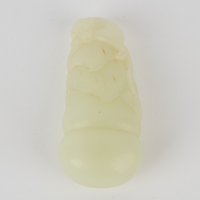 A Chinese White Jade Carved &lsquo;Monkey&rsquo; Pendant