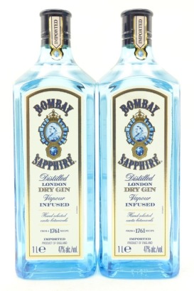 (2) Bombay Sapphire London Dry Gin, England, 1000ml, 47% ABV