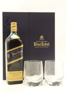 (1) Johnnie Walker Blue Label Gift Set Blended Scotch Whisky, Scotland, 43% ABV (GB)