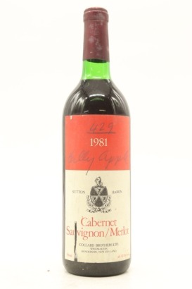 (1) 1981 Collard Brothers Signed by Artist 'Billy Apple' Cabernet Sauvignon - Merlot, Henderson