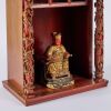 A Chinese Ming Dynasty Painted Wooded Figure of Deity AND A Chinese Qing Dynasty Gilt and Painted Wooden Shrine