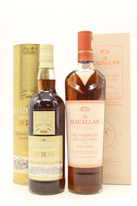 (1) Glendronach 21 Year Old Parliament (48% ABV) & Macallan Harmony Collection 'Rich Cacao' (44% ABV) Single Malt Scotch Whiskies, Scotland, 2 Bottles Sold as One Lot (GB)