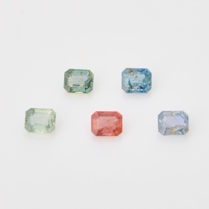 Parcel of 5 Loose, 4.60ct Emerald Cut Sapphires
