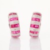 18ct White Gold, 4.64ct Pink Sapphire / 0.62ct Diamond Hoop Earrings - Near new